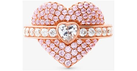 michael kors rose gold ring macy& 39|Michael Kors 14K Rose Gold Plated Sterling Silver Pave Empire .